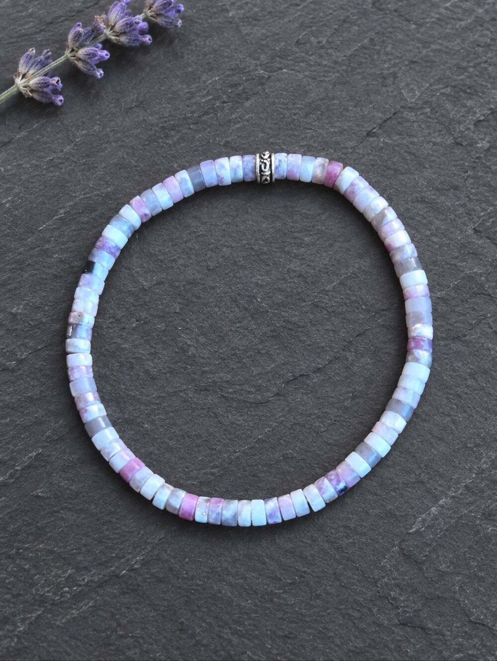 Tourmaline Beaded Stretch Bracelet | Handmade